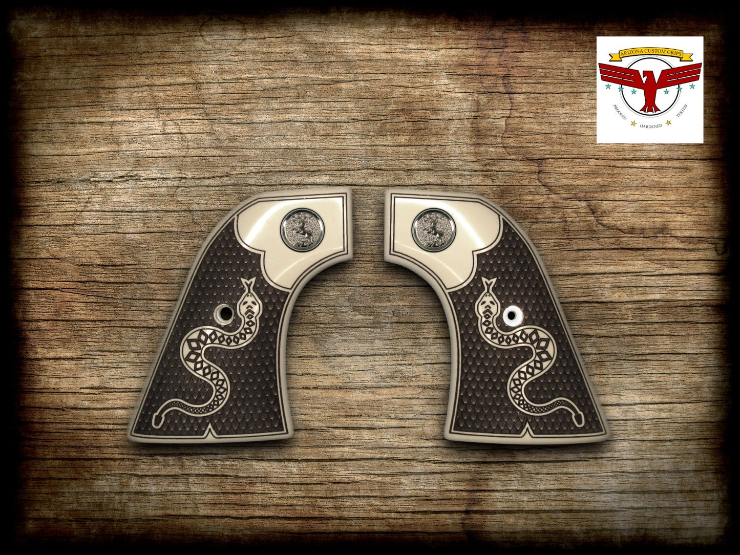 PIETTA 1860 ARMY PERCUSSION OR CARTRIDGE GUN GRIPS; 2P MAGNA-TUSK™ RATTLESNAKE
