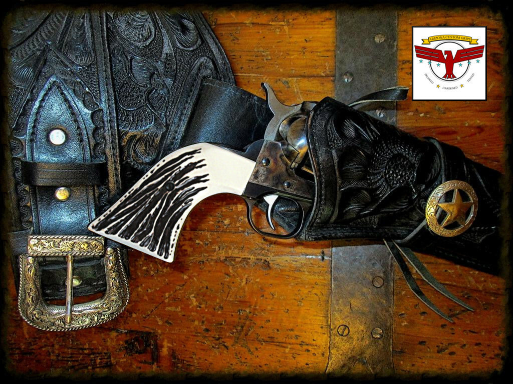 RUGER WRANGLER & SUPER WRANGLER GRIPS ~ MAGNA-TUSK™ ~ Az Custom Stag™ B-Western