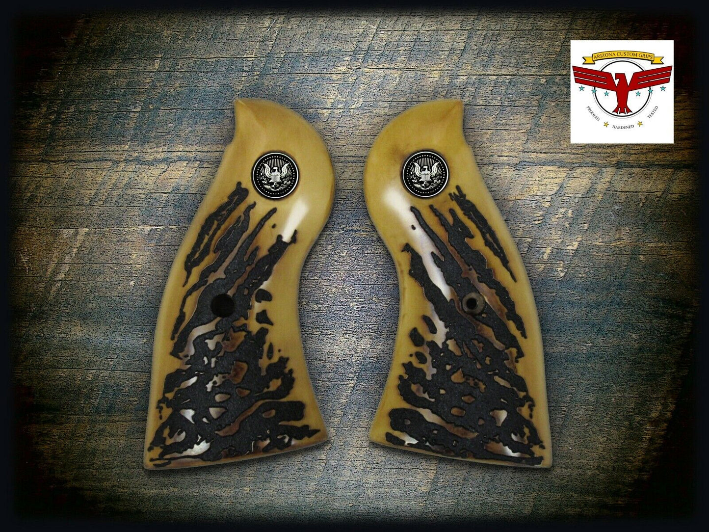 RUGER REDHAWK (Square-Butt) Magna-Tusk™ PREMIUM AGED STAG GRIPS