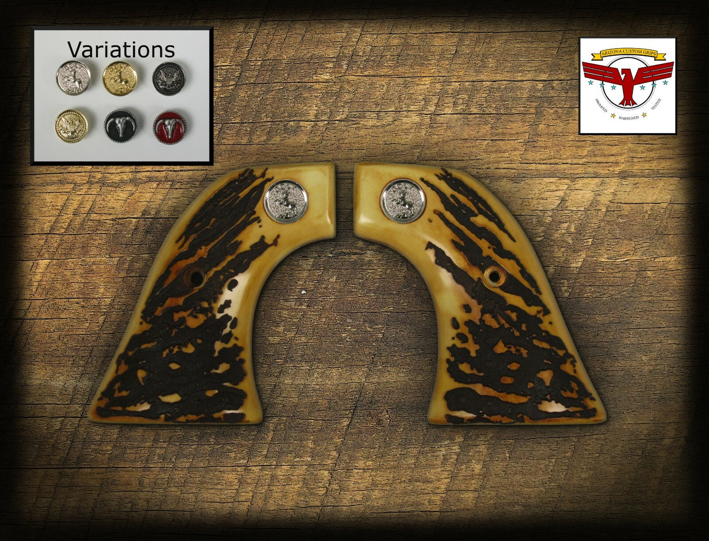 CHIAPPA SAA 1873-22 1873-17 KIMAR GRIPS ~ MAGNA-TUSK™ AGED STAG