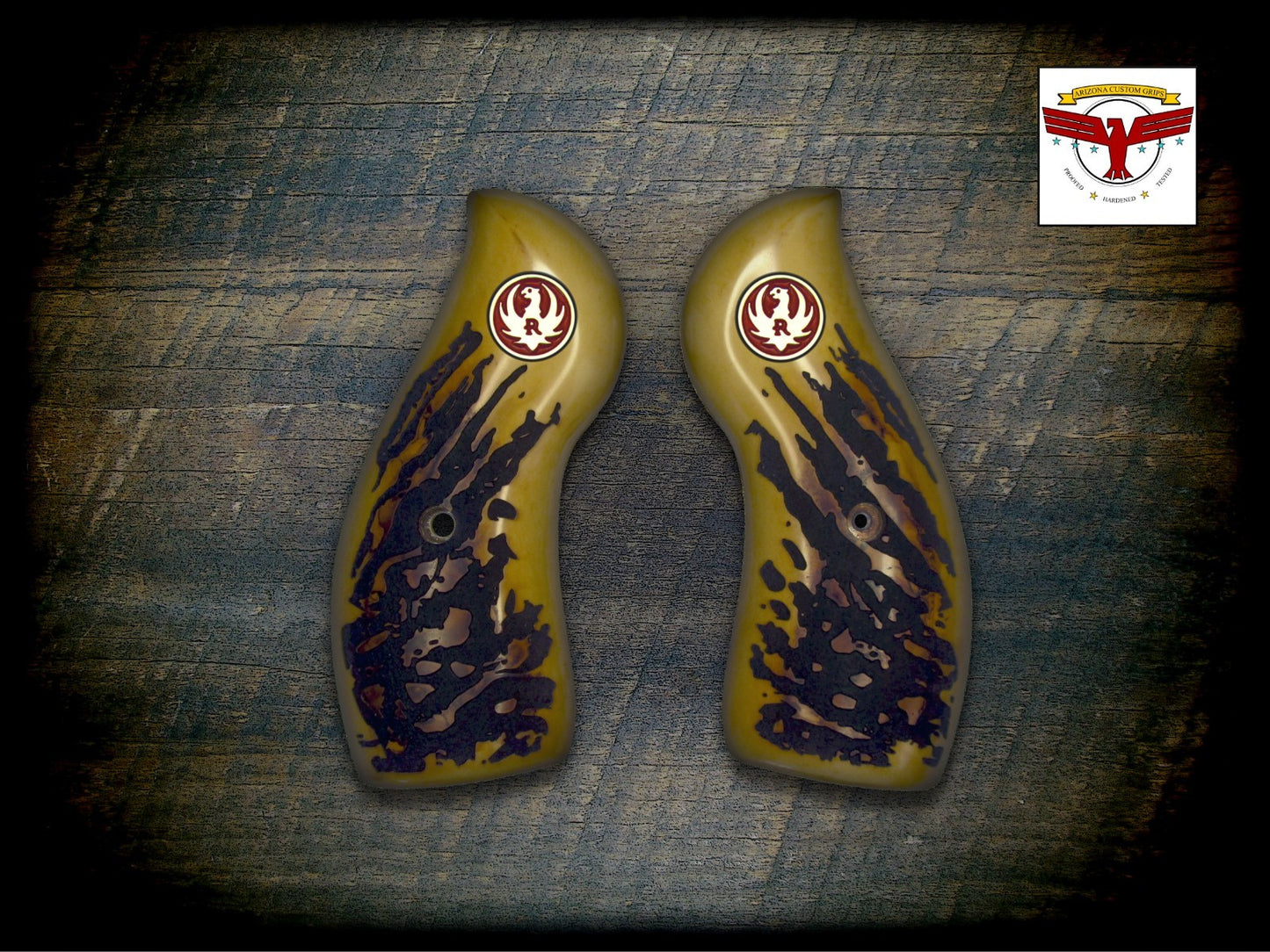 Round-Butt RUGER REDHAWK Magna-Tusk™ GRIPS ~ PREMIUM AGED STAG
