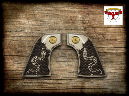 PIETTA FRONTIER, PISTOLERO, GREAT WESTERN II 2 MAGNA-TUSK GRIPS ~ 1P RATTLESNAKE