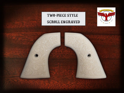 UBERTI SAA GRIPS Cattleman, Evil Roy, El Patron, Pistoleer ~ 2P WHITE SCROLL