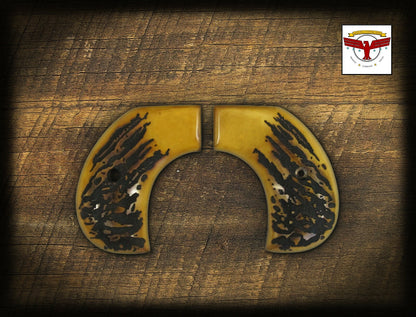 UBERTI BIRDSHEAD MAGNA-TUSK™ AGED STAG GRIPS ~ Cimarron Taylor's Cattleman, etc.