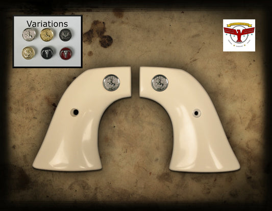 PIETTA FRONTIER, PISTOLERO, GREAT WESTERN II 2 MAGNA-TUSK GRIPS ~ 2P WHITE IVORY