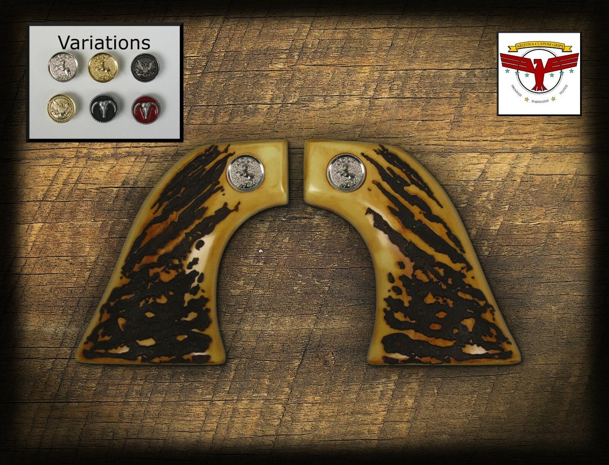 ARMI SAN MARCO SAA GRIPS ~ MAGNA-TUSK™ 1P AGED STAG, ONE-PIECE